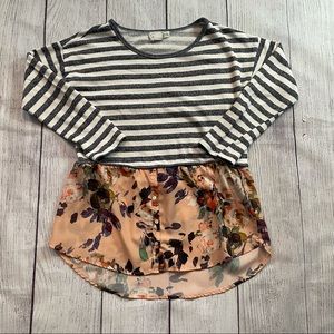 Anthropologie Postmark Ginny Striped Layered top Size S